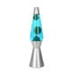 ITotal XL1787 Lampe à Lave 36 cm avec Base Argentée Liquide Bleu et Cire Verte