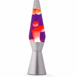 ITotal XL1799 Lampe à Lave 36 cm avec Base Argentée Liquide Violet et Cire Jaune