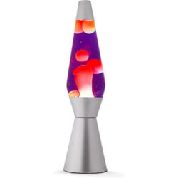ITotal XL1799 Lampe à Lave 36 cm avec Base Argentée Liquide Violet et Cire Jaune