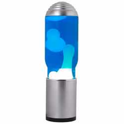 ITotal XL2196 Lampe à Lave avec Base Argentée Liquide Bleu et Cire Blanche