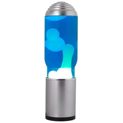 ITotal XL2196 Lampe à Lave avec Base Argentée Liquide Bleu et Cire Blanche