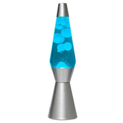 ITotal XL2200 Lampe à Lave avec Base Argentée Liquide Transparent et Cire Blanche