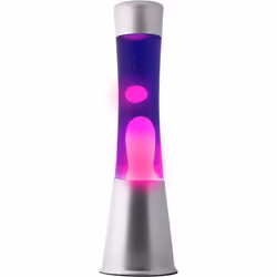 ITotal XL2348 Lampe à Lave 40 cm avec Base Argentée Liquide Violet et Cire Rose