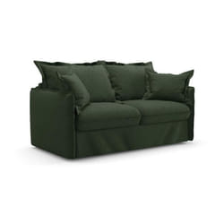Canapé convertible express - 3 places - MYKONOS - Tissu Como 11 Forest - 185 x 104 x 90 cm - MONDO