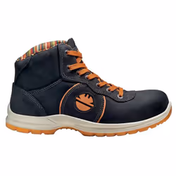 Tige en cuir nubuck. Doublure Solibreath. Semelle amovible anatomique. Protection des malléoles. Embout de protection Aluforc ...