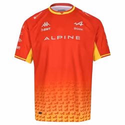 T-shirt Multisport Homme Kappa Kombat Fernando Alonso ALPINE Rouge Manches Courtes Respirant
