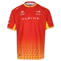 T-shirt Multisport Homme Kappa Kombat Fernando Alonso ALPINE Rouge Manches Courtes Respirant
