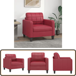 Fauteuil Rouge Bordeaux 60 Cm Similicuir - Fauteuil Rouge - Fauteuils Confortables - Canapé Modulaire - Canapé Tissu - Chaise Lounge