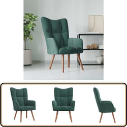 Chaise De Relaxation Vert Foncé Velours - Fauteuil Relaxant - Chaise Lounge - Fauteuil Confortable - Mobilier Salon - Décoration Intérieure
