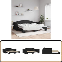Vidaxl - Lit De Jour Avec Gigogne Sans Matelas Noir 100x200 Cm