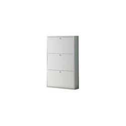 Salle de chaussures intérieures mince avec 3 portes en bois de mélamine 73x15xh110 cm White - White