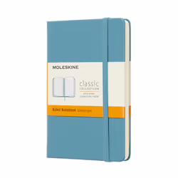 Moleskine Carnet Classic, Monochromatique, Bleu, Mat, 70 g/m², Papier ligné, Couverture rigide