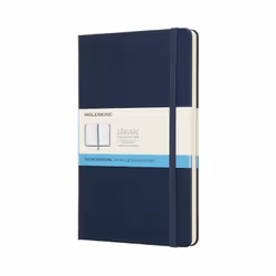 Moleskine Carnet Classic, Monochromatique, Bleu, Mat, 70 g/m², Couverture rigide, Adulte