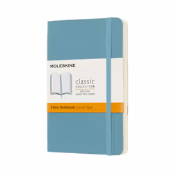 Moleskine Carnet Classic, Monochromatique, Bleu, Mat, 70 g/m², Papier ligné, Couverture souple