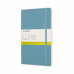 Moleskine Carnet Classic, Monochromatique, Bleu, Mat, 70 g/m², Couverture souple, Adulte