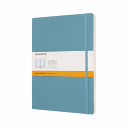 Moleskine Carnet Classic, Monochromatique, Bleu, Mat, 70 g/m², Papier ligné, Couverture souple