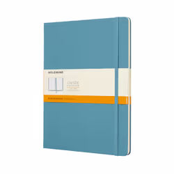 Moleskine Carnet Classic, Monochromatique, Bleu, Mat, 70 g/m², Papier ligné, Couverture rigide