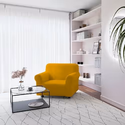 HOMEMANIA Housse de protection Ordinary - Home - Pourle canapé - Protecteur -Jaune en 97% polyester 3% élastomère 100 x 110 c ...