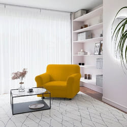 HOMEMANIA Housse de protection Ordinary - Home - Pourle canapé - Protecteur -Jaune en 97% polyester 3% élastomère 100 x 110 cm
