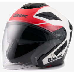 Blauer JJ-01 Casque jet, blanc-rouge, taille XL pour Hommes
