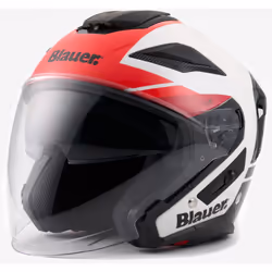 Blauer JJ-01 Casque jet, blanc-rouge, taille XS pour Hommes