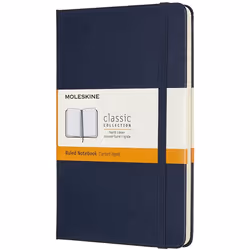 Moleskine Classic, Monochromatique, Bleu, 208 feuilles, Papier ligné, Couverture rigide, Universel