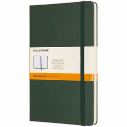 Moleskine Classic, Monochromatique, Vert, 240 feuilles, 70 g/m², Papier ligné, Couverture rigide