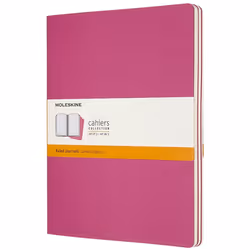 Moleskine Cahier, Monochromatique, Rose, 120 feuilles, 70 g/m², Papier ligné, Couverture rigide