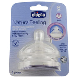 Chicco Natural Feeling 2 Tétines Débit Rapide 6 Mois et +
