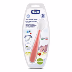 Chicco 00006828710000 Couvert pour tout-petits Cuillère pour enfants en bas âge Rouge, Blanc Silicone