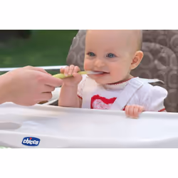 Chicco 00006828710000 Couvert pour tout-petits Cuillère pour enfants en bas âge Rouge, Blanc Silicone