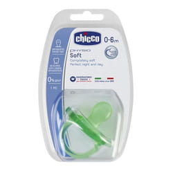 CHICCO Sucette Physio Soft tout silicone - Vert ou violet aléatoire - 0-6m - Blister