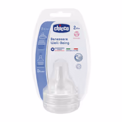 Chicco Tetine Silicone Flux Variable 2m+, Rond, Valve anti-coliques, 2 pièce(s)