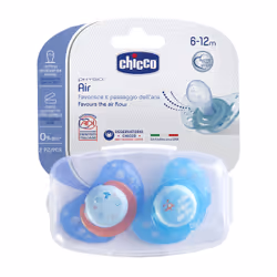 Chicco Sucette Silicone Bleu 6M+, Tétine pour bébé classique, Orthodontique, Silicone