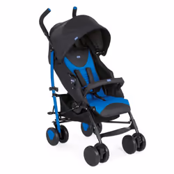 Chicco ECHO, Ciel de lit, Poussette tandem, unisexe, Pliable, Noir, Bleu