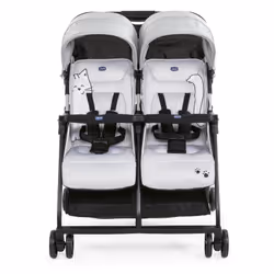 Chicco Ohlala Twin, Ciel de lit, Poussette double, unisexe, Pliable, Argent