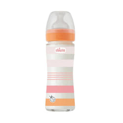 Chicco 00028721110000 biberon 240 ml Orange, Rose, Transparent, Blanc Verre