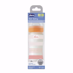 Chicco 00028721310000 biberon 240 ml Orange, Transparent, Blanc, Jaune Verre