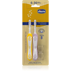Chicco Toothbrush Set 6-36m Lilac-Mustard 6-36m 2 pcs