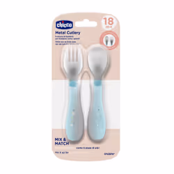 Chicco 00016102250000 Couvert pour tout-petits Couverts pour enfants en bas âge Bleu Acier inoxydable - Vue supplémentaire 2