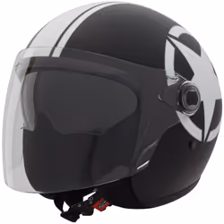 Premier Vangrade Star 9BM Casque jet, noir-blanc, taille S pour Hommes