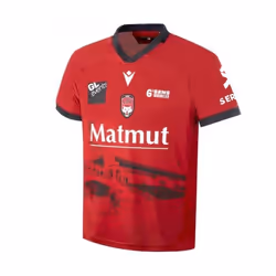 Maillot Rugby Replica LOU 2022/2023 Extérieur - Macron - Homme - Manches Courtes - Rouge