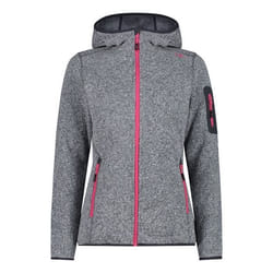 Veste Polaire Femme CMP Knit-Tech avec Capuche fixe-3H19826 - Titanium-Fuchsia - Sports dhiver - Respirant