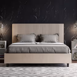 Lit double - Goya - 160x190 cm - Gris - Blanc - Élégance italienne