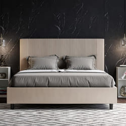 Lit double - Goya - 160x190 cm - Gris - Blanc - Élégance italienne