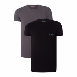 Lot De 2 T-Shirts Lounge Crew - Emporio Armani - Homme - Multicolore - Manches courtes - Col classique
