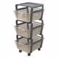 Chariot dappoint en Plastique MODULA Ghiaccio - ECOPLAST - Transport jusquà 9 kg - Noir et Gris