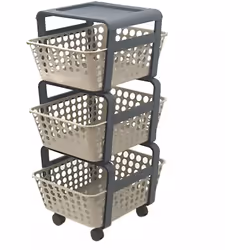 Chariot de cuisine avec paniers modulables col. tourterelle - cm 41,5 x 29 x h.75 ECOPLAST Chariot de cuisine avec paniers mo ...