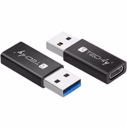 Techly IADAP USB3-AFT, USB A, USB C, Noir