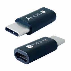 Techly IADAP USBC-MBKT, USB C, Micro-USB, Noir